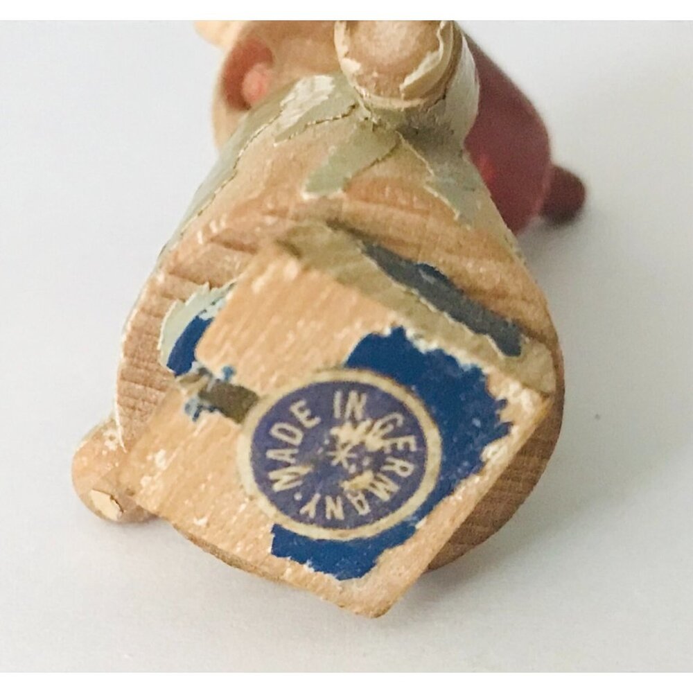ERZGEBIRGE Miniature Figurine Naughty Boy Sticks Out Tongue Germany Wood Carved - Picture 4 of 6